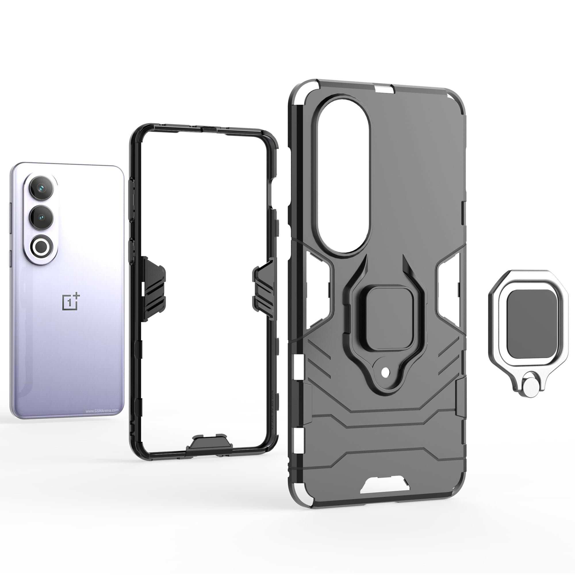 For OnePlus Nord CE4 5G / Ace 3V 5G Case PC+TPU Bump Proof Shell with Ring Kickstand For OnePlus Nord CE4 5G / Ace 3V 5G Case PC+TPU Bump Proof Shell with Ring Kickstand